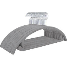 (silver gray) 10 stk fløyelshengere sklisikre avrundede design plassbesparende kleshengere