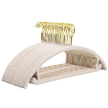 (gold beige) 10 stk fløyelshengere sklisikre avrundede design plassbesparende kleshengere