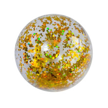 (Gold, 40cm) Pallone da spiaggia gonfiabile glitterato oversize da 24"/16" per divertirsi alle feste in piscina d'estate.