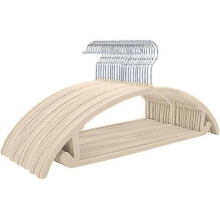 (silver beige) 10 stk fløyelshengere sklisikre avrundede design plassbesparende kleshengere