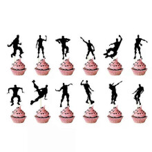 (cake topper24pcs-A) Anime Fortnite Cake Topper Set - 2024 Birthday Party Decoration, Compatible with Tress Night, Gift for Boys & Kids