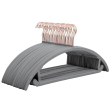 (pink gray) 10 stk fløyelshengere sklisikre avrundede design plassbesparende kleshengere