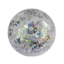 (Silver, 40cm) 60 cm/40 cm stor uppblåsbar strandboll med glitter för sommarens poolparty