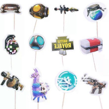 (cake topper24pcs-C) Anime Fortnite Cake Topper Set - 2024 Birthday Party Decoration, Compatible with Tress Night, Gift for Boys & Kids