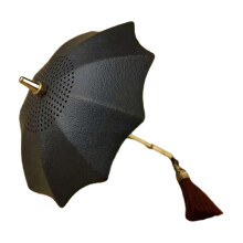 (D) Infuseur à thé rotatif en céramique bleue et blanche peinte à la main, en forme de parapluie, pour la préparation du café Kung Fu
