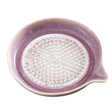 (Purple) Plat à broyeur en céramique antirouille : presse-ail et bol à fruits multifonctions pour la cuisine, plateau à glaçure progressive