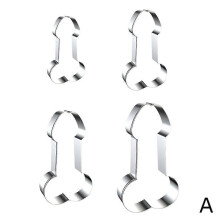 (A/4pcs) Jinjia Hardware Stainless Steel Cookie Cutter & Cake Mold Set for Valentine's Day Bachelor Party Fun