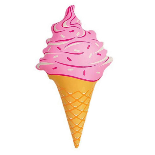 (Pink) Adjustable Inflatable Ice Cream Toy – Extra Fit for Kitchen & Office Use