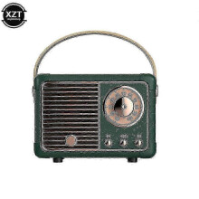 (Green) Lettore MP3 wireless vintage con altoparlante Bluetooth, radio FM e porta USB.