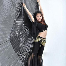 (Black, opening isis wing) Bauchtanz-Engelsflügel-Outfit – 2-teiliges Set