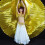 (Gold, opening isis wing) Completo da danza del ventre con ali d'angelo - Set di 2 pezzi 1