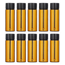 (Brown, 10 pcs) 5/10Pcs Portable Glass Spice Jars with Spoon, Airtight Travel Containers for Camping & Kitchen Condiment Storage Jikaix 25-26