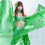 (green, opening isis wing) Completo da danza del ventre con ali d'angelo - Set di 2 pezzi 1