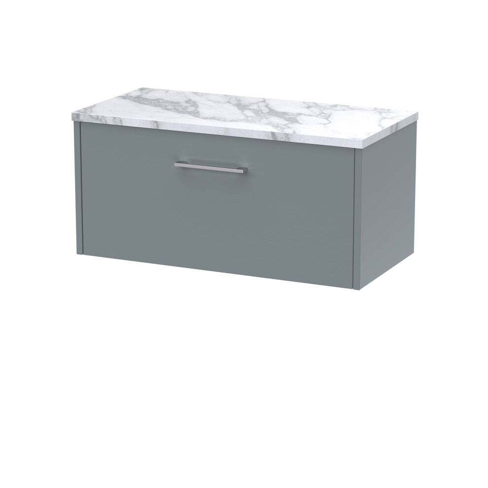 Balterley Winshill Contemporary Wall Hung Vanity Unit With Laminate Worktop, 800Mm Grey