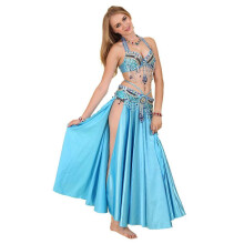 (Light blue, M) Damen-Halloween-Bauchtanzrock-Indianer-Kostüm-Set