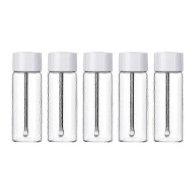 (Clear, 5pcs) 5/10Pcs Portable Glass Spice Jars with Spoon, Airtight Travel Containers for Camping & Kitchen Condiment Storage Jikaix 25-26
