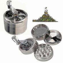 (Silver) SMTX Ceramic Burr Grinder for Ginger, Rock Salt & Cinnamon Sticks