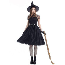 (M) Costume de sorcière fantôme au voile noir prévu pour le spectacle de la nuit de Pâques