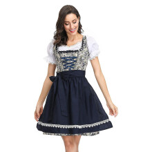 (4122, M) Schwarzes gemustertes Kellnerkostüm für das Münchner Bierfest – geeignet für Bühnenauftritte