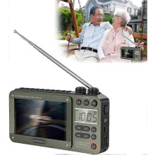 (Military Green) TV portatile 2 in 1 di alta qualità del 2026 con radio AM/FM e Bluetooth, lettore video portatile ideale per i viaggi.