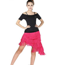 (L) Robe à franges latine sexy avec bretelles pour femme, costume de danse orientale sur scène, ensemble 2 pièces