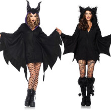 (Black, M) Halloween-Cosplay-Kostümset für Erwachsene – Hexe, Vampir, Fledermaus, Rollenspiel, Bühnenkostüm, Spieluniform