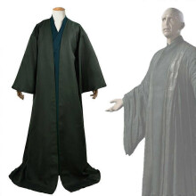 (3XL) Costume da Voldemort, mantello da mago per cosplay, per adulti, con cappuccio, ideale per Halloween.