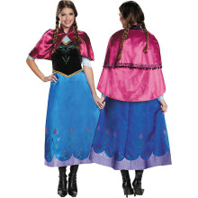 (Blue, S) Abito da Regina delle Nevi di Frozen per donna adulta, costume cosplay di Anna per Halloween