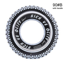 (90B) 2025 Inflatable Donut Pool Float Ring for Kids & Adults - Mud Master Tire Swim Splash Ring