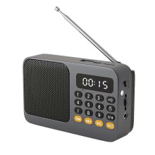 (Grey) Radio FM DAB, altoparlante Bluetooth portatile ricaricabile per emergenze, mini lettore musicale vintage MP3, sound box per radioamatori