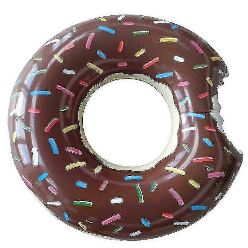 (Brown) 2026 Giant Donut Pool Float Inflatable Swimming Ring For Adults