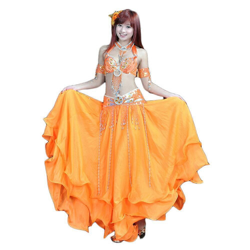 (B) Women's 6-Piece Handmade Diamond Belly Dance Outfit Set
