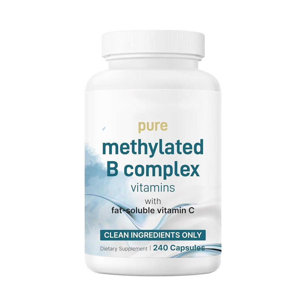 (1pc) Pure Methylated B Complex,240 Capsules|11-in-1 Formula |Clean Ingredients Without Fillers|Non-GMO