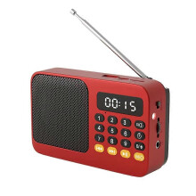 (Red) Radio FM DAB, altoparlante Bluetooth portatile ricaricabile per emergenze, mini lettore musicale vintage MP3, sound box per radioamatori