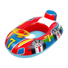 (1) Anello galleggiante gonfiabile a forma di auto per neonati e bambini, con 2 posti a sedere, ideale per la piscina.