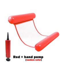 (Red120x80cm) Inflatable Water Hammock Floating Pool Lounge Bed - Swimming Ring Mattress for Pool Party & Sea Relaxation