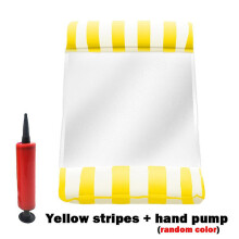(Stripeyellow120x70cm) Inflatable Water Hammock Floating Pool Lounge Bed - Swimming Ring Mattress for Pool Party & Sea Relaxation