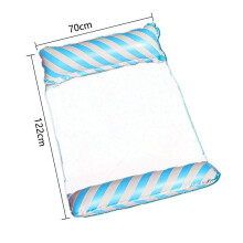 (Crimp blue(white)) Inflatable Water Hammock Floating Pool Lounge Bed - Swimming Ring Mattress for Pool Party & Sea Relaxation