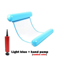 (Blue120x80cm) Inflatable Water Hammock Floating Pool Lounge Bed - Swimming Ring Mattress for Pool Party & Sea Relaxation