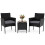 Costway 3 PCS Rattan Balcony Conversation Set 2 Cushioned Chairs And Side Table 1