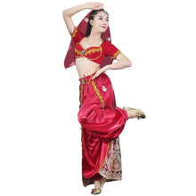 (L) Ensemble de danse orientale deux pièces pour femme, idéal pour Halloween et les spectacles : crop top et pantalon évasé