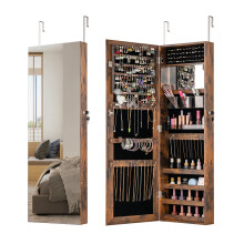 110 cm Jewellery Armoire Wall/Door Mounted Full-length Mirror Cabinet
