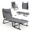 Costway Folding Camping Cot Padded Adjustable Single Sofa Metal Chaise Lounger 1