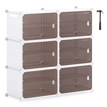 6-Tier Shoe Storage Cabinet DIY Shoe Rack Organizer With Magnetic Doors