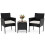 Costway 3 PCS Rattan Balcony Conversation Set 2 Cushioned Chairs And Side Table 1