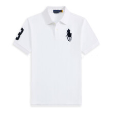 (Blanc, M) T-shirt Polo Homme en Coton Ă Manches Courtes Logo Grand Pony