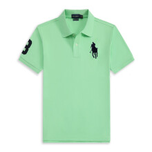 (Vert clair, S) T-shirt Polo Homme en Coton Ă Manches Courtes Logo Grand Pony