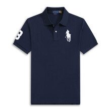 (Bleu roi et blanc, XL) T-shirt Polo Homme en Coton Ă Manches Courtes Logo Grand Pony