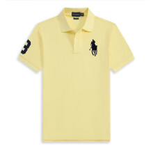 (Jaune, M) T-shirt Polo Homme en Coton Ă Manches Courtes Logo Grand Pony