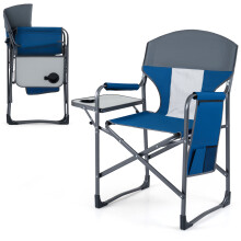 Folding Camping Chair Oversized Portable Directors Chair With Side Table